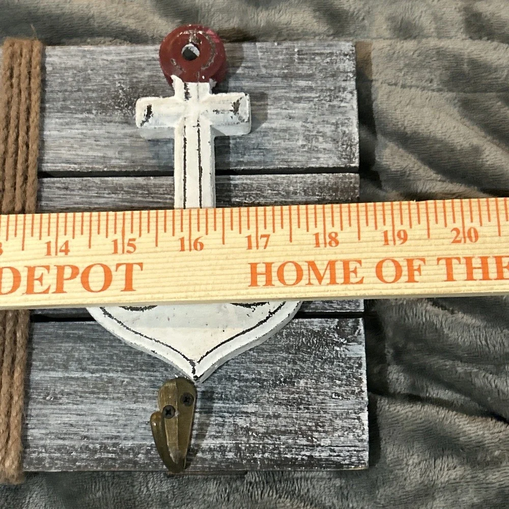 WALL MOUNTABLE NAUTICAL BEACH SAILING SEA THEMED CLOTHES‎ HANGER RACK 3 PRONGED